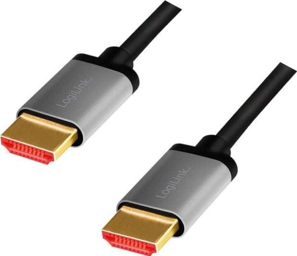 LogiLink CHA0106, 3 m, HDMI Type A (Standard), HDMI Type A (Standard), 3D, 48 Gbit/sek, musta, harmaa