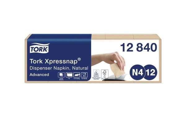 Tork 12840, Naturlig, 330 mm, 213 mm, 16,5 cm, 10,7 cm, 1125 stykker