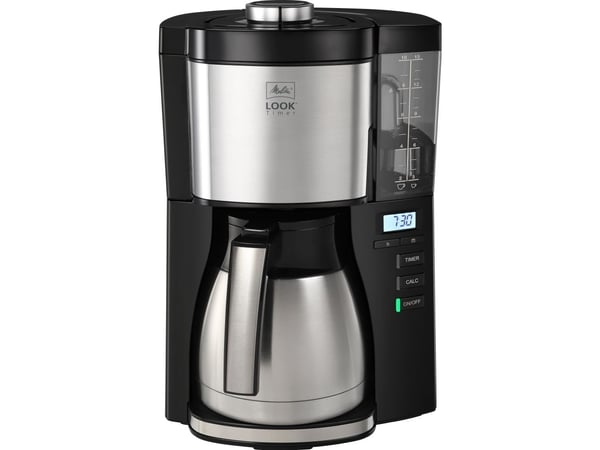Melitta Look Therm Timer Kaffemaskin - 10 koppar - Svart / Silver