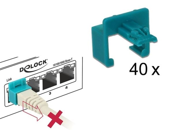 Delock Secure Clip set - Sett for LAN-kabelsikkerhetslås