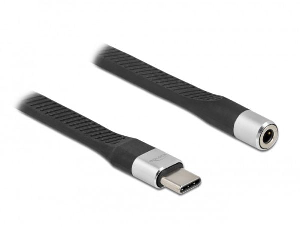 Delock - Audioadapter - USB-C (hann) til 4-polsminijakk (hunn) - 10 cm - flat - svart