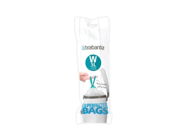 Brabantia PerfectFit - Søppeldunkfôr - trekksnor - 5 L - høytetthetspolyetylen (LDPE) - pakke av 20