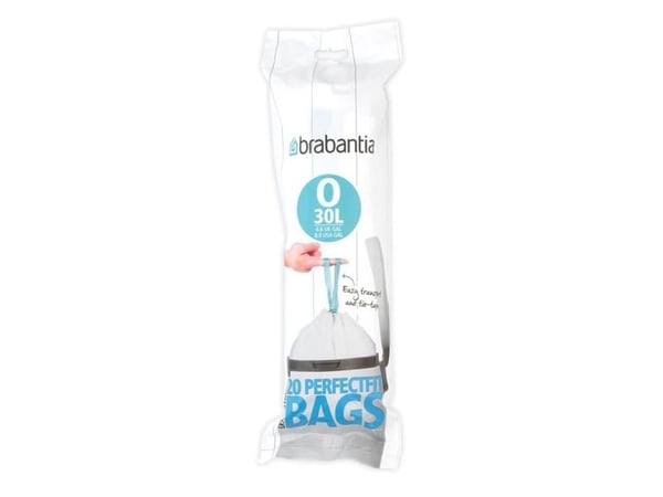 Brabantia PerfectFit - Søppeldunkfôr - trekksnor - 30 L - høytetthetspolyetylen (LDPE) - pakke av 20