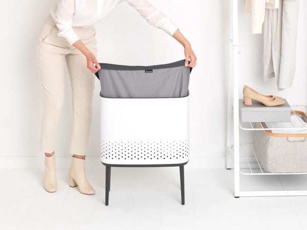 Brabantia 200502, 60 l, Rektangulær, MDF, Hvit, Sort