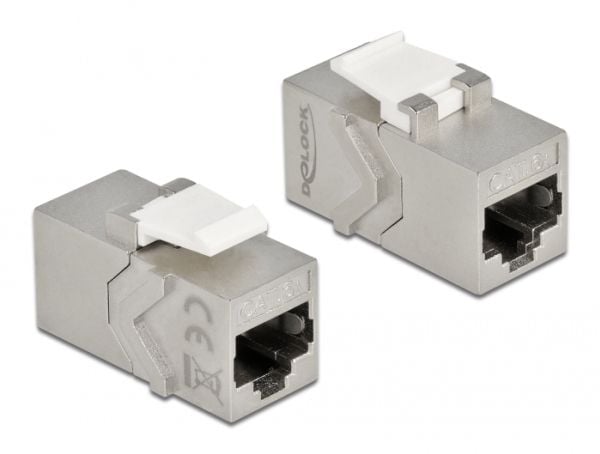 Delock - Modulaarinen liitin (kytkin) - RJ-45 - valkoinen, hopea