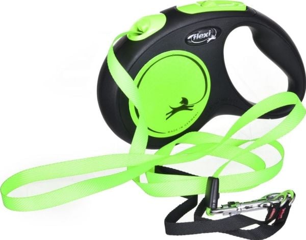 flexi New NEON bånd M, 5M, 25KG, black/neon grøn