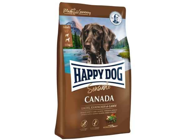 Happy Dog Supreme Sensible - Canada, Voksen, Medium (11 - 25 kg), Lam, Potet, Kanin, Laks, 1 kg, Glutenfri