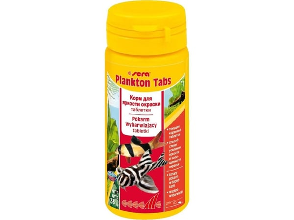 sera Plankton Tabs Nature, Akvaariokala, Kuiva kalanruoka, Tabletti, A-vitamiini, B1-vitamiini, B2-vitamiini, C-vitamiini, D3-vitamiini, E-vitamiin...