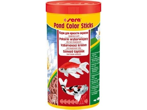 sera Pond Color Sticks, Lampikalat, Kuiva kalanruoka, Pelletti, A-vitamiini, B1-vitamiini, B2-vitamiini, C-vitamiini, D3-vitamiini, E-vitamiini, Su...