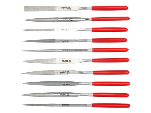 Yato YT-6151, Sats med filer, Röd, 233 g, 160 mm