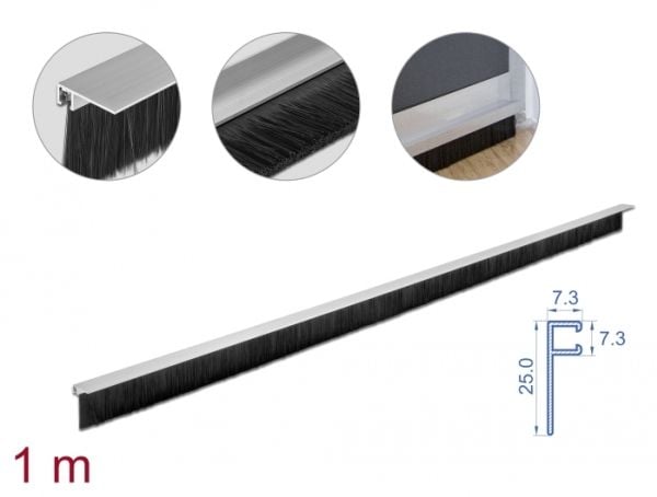 DeLOCK 66652, Sort, Aluminium, Plast, Rektangulær, 1000 mm, 40 mm, China