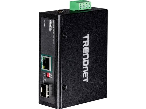 TRENDnet TI-UF11SFP - Fibermediekonverterare - 1GbE - 10Base-T, 100Base-TX, 1000Base-T - RJ-45 / SFP (mini-GBIC) - upp till 40 km - TAA-kompatibel