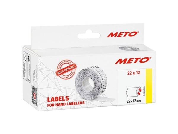 Tarra Meto 22x12mm valkoinen irrotettava 1000kpl/rulla 6rulla/pakkaus - (6 kpl)