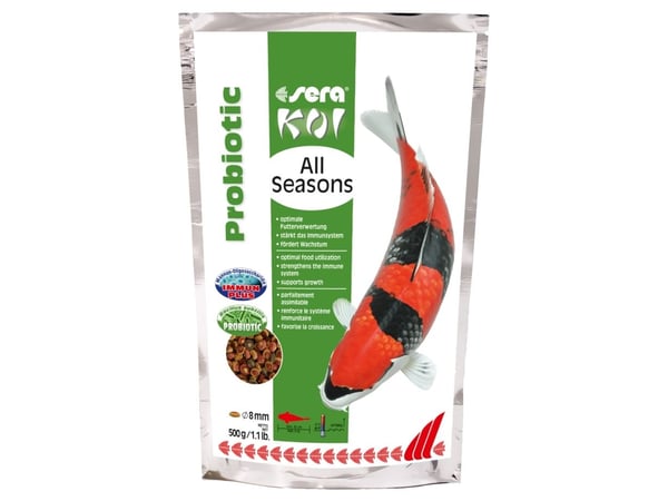 sera Koi All Seasons Probiotic, Lampikalat, Kuiva kalanruoka, Tabletti, A-vitamiini, B1-vitamiini, B2-vitamiini, C-vitamiini, D3-vitamiini, E-vitam...
