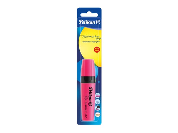 Pelikan Textmarker 490, 1 stykker, Rosa, Rosa, Vann-basert blekk, Blister, Tyskland