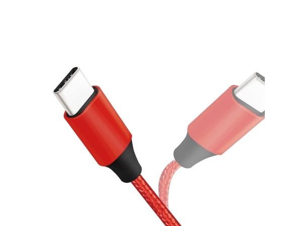 LogiLink CU0155, 0,3 m, USB C, USB C, USB 2.0, Musta, Punainen