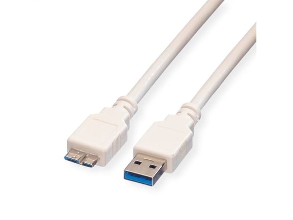 VERDI 11998873, 0,8 m, USB A, Micro-USB B, USB 3.2 Gen 1 (3.1 Gen 1), 5 Gbit/sek., Hvid