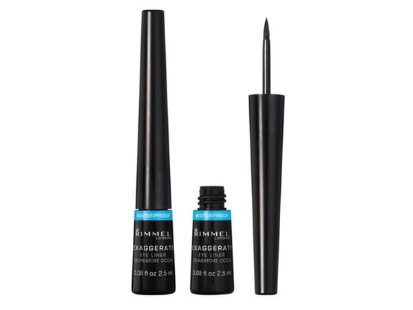 Rimmel London Exaggerate Liquid Eyeliner, Long-lasting and Smudge-proof Formula with Maximum Precision Application, Black, 2.5 g