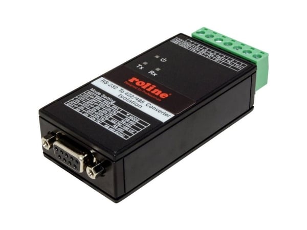 ROLINE Converter RS232 to RS422/485, with Isolation, for DIN Rail, Sort