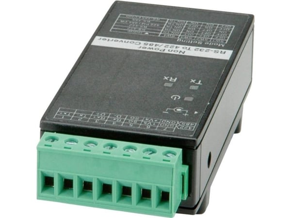 ROLINE RS-232 to RS-422/485 Converter, Din Rail, self powered, Musta