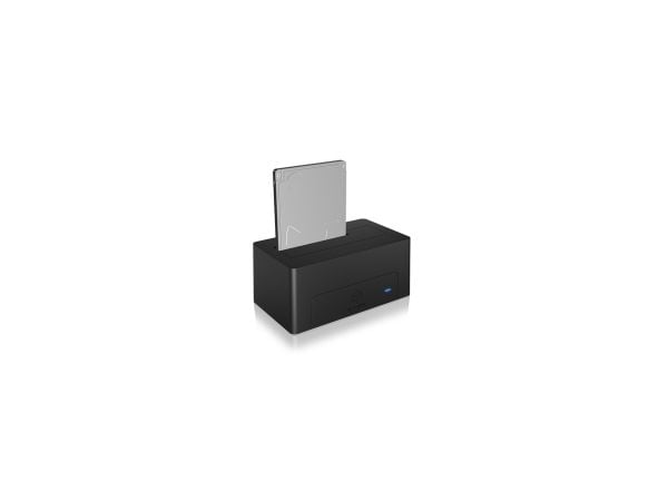ICY BOX IB-1121-C31 - HDD-dokkestasjon - brønner: 1 - 2,5" / 3,5" delt - SATA 6Gb/s - USB 3.1 (Gen 2) - antrasittsvart