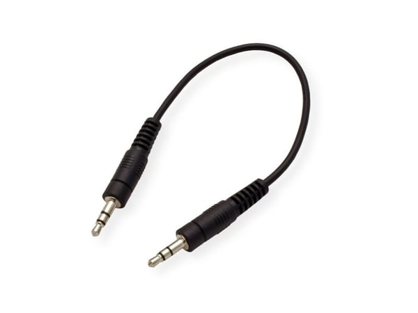 ROLINE 3.5mm Cable, M-M 0.2 m, 3.5mm, Hankjønn, 3.5mm, Hankjønn, 0,2 m, Sort