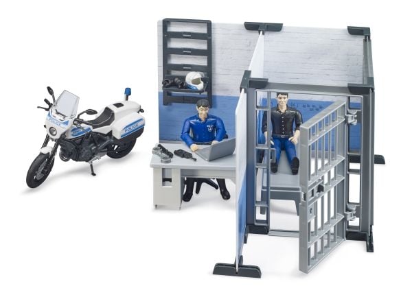 BRUDER Police Station with Police Motorcycle, Politi, 4 år, Flerfarget, Akrylonitril-butadien-styren (ABS)