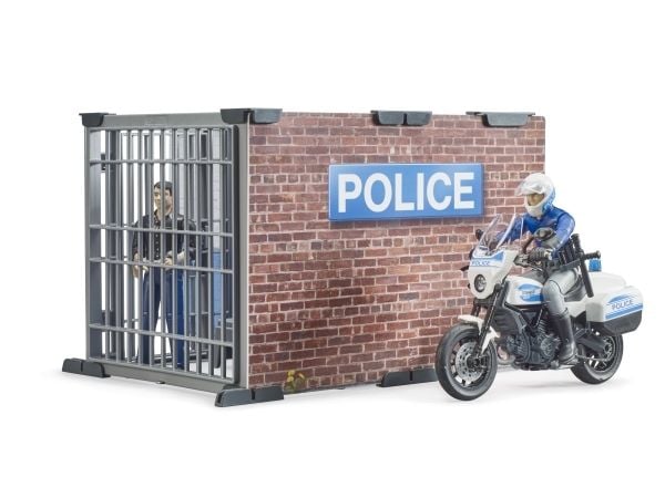 BRUDER Police Station with Police Motorcycle, Politi, 4 år, Flerfarget, Akrylonitril-butadien-styren (ABS)