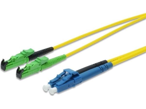 DIGITUS Professional - Koblingskabel - E2000/APC-enkeltmodus (hann) til LC/PC-enkeltmodus (hann) - 3 m - fiberoptisk - dupleks - 9 / 125 micron - O...