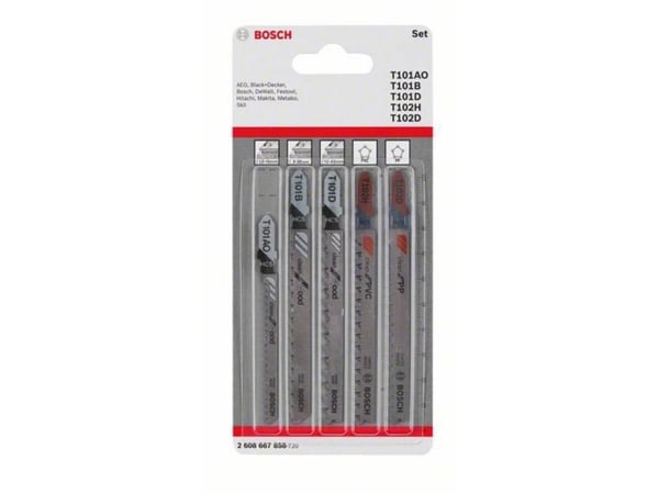 Bosch stikksagbladsett Wood and Plastics, 5 deler, innfeste med innstikkskaft (2608667858)