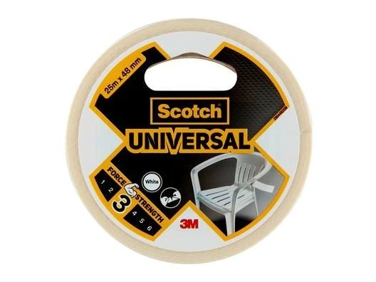 3M Universal, Valkoinen, Niputus, Kiinnittävä, Suojaava, Korjaus, Tiivistävä, 25 m, 48 mm