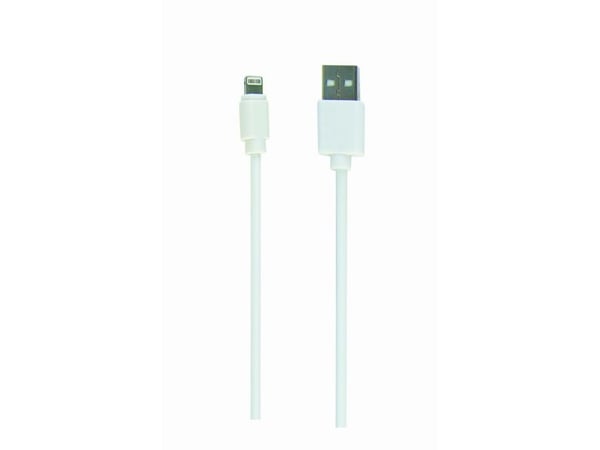 Gembird CC-USB2-AMLM-W-1M, 1 m, USB A, USB C/Lightning, Uros, Uros, Valkoinen