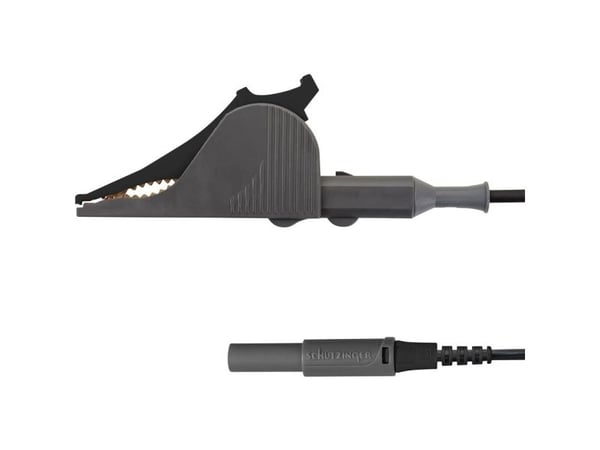 Schützinger KML 7852 Au / SAK / 150 / SW testledning [4 mm bananstift - Kelvin-klämma], svart (1 st)