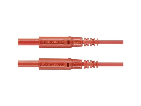 Schützinger MSFK A301 / 0,5 / 100 / RT Prøveledning [Stik 2 mm - Stik 2 mm] Rød 1 stk