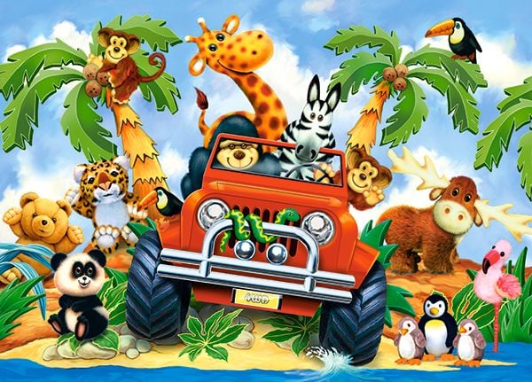 Castorland Puzzle Safari plysjleker 60 deler (06793)