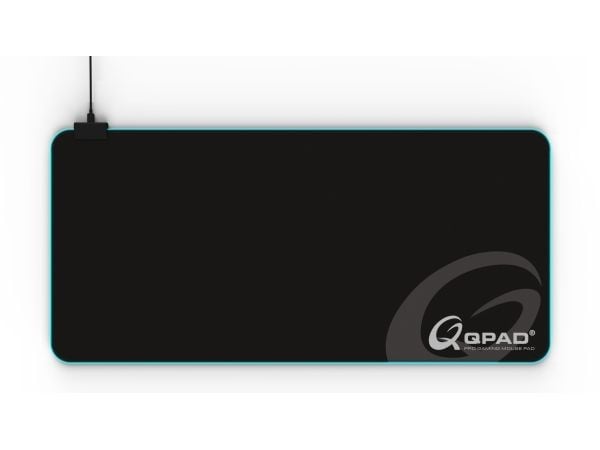 QPAD FLX900, Sort, Monokromatisk, Stoff, USB-strøm, Rød/grønn/blå, Musematte til gaming