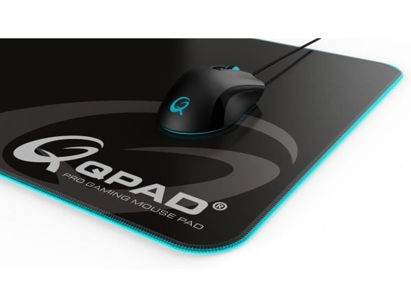 QPAD FLX900, Sort, Monokromatisk, Stoff, USB-strøm, Rød/grønn/blå, Musematte til gaming