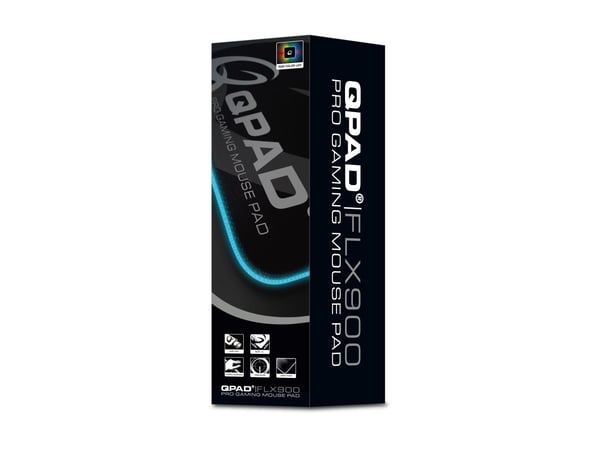QPAD FLX900, Sort, Monokromatisk, Stoff, USB-strøm, Rød/grønn/blå, Musematte til gaming