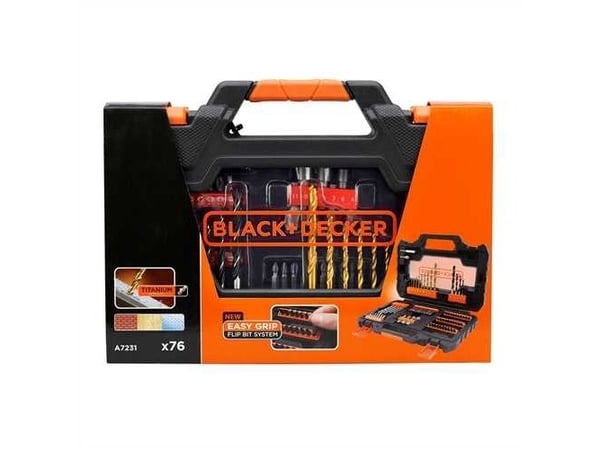 Black & Decker A7231-XJ, Drill, Multi-verktøy, Drill bit set, Metall, Stein, Tre, 8 mm, 8 mm, Sort, Oransje