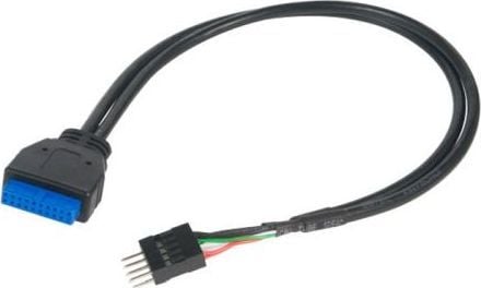 Akasa AKASA MB-sovitin USB 3.0 - USB 2.0, 30cm, musta