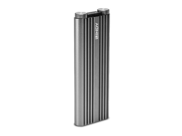 Lindy 43318, SSD-kabinett, M.2, PCI Express, 20 Gbit/s, USB-tilkobling, Sølv