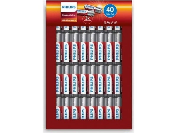 Philips LR03P40FP/10, Engangsbatteri, AAA, Alkalinsk, 1,5 V, 40 stykker, 10,5 mm