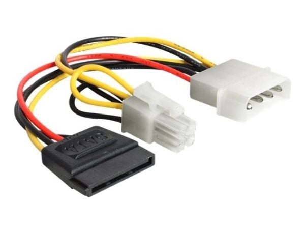 Delock - Strømadapter - SATA-strøm, strøm-P4 til 4-pin intern strøm (hann) - 15.5 cm
