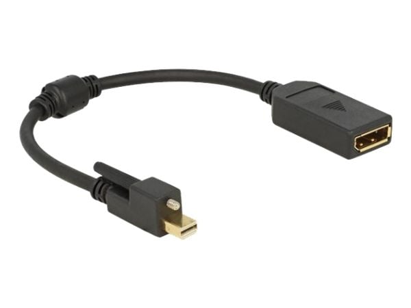Delock - DisplayPort-sovitin - DisplayPort (hun) til Mini DisplayPort (han) - 25 cm - tommelskruer - sort