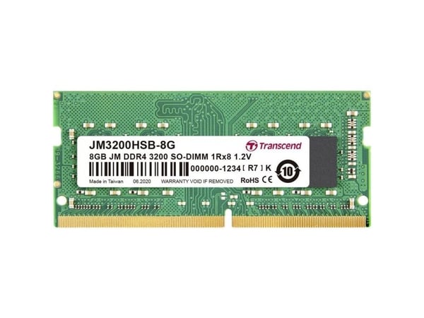 Transcend JetRAM - DDR4 - modul - 8 GB - SO DIMM 260-pin - 3200 MHz / PC4-25600 - CL22 - 1.2 V - ikke-bufret - ikke-ECC