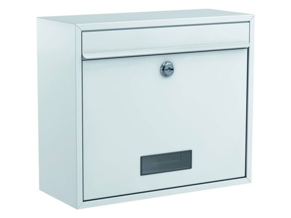 BASI BK 900, Veggmontert postkasse, Stål, Hvit, Vertikal, Nøkkel, 1 stykker