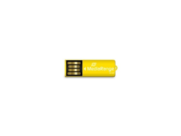 MediaRange Nano - USB-minne - 16 GB - USB 2.0 - gul