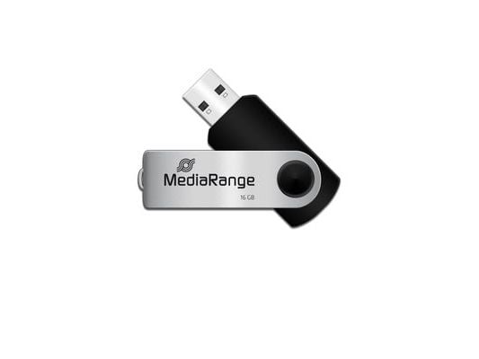 MediaRange - USB-flashstasjon - 16 GB - USB 2.0 - svart, grå (en pakke 3)