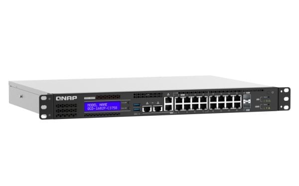 QNAP QGD-1602P - Switch - smart - 4 x 100/1000/2.5G (PoE++) + 4 x 100/1000/2.5G (PoE+) + 8 x 10/100/1000 (PoE+) + 2 x 10 Gigabit SFP+ - rackmonterb...