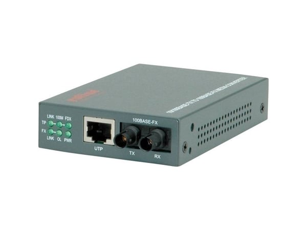 ROLINE RC-100FX/ST Fast Ethernet Converter, RJ-45 to ST, Loop-back, 100 Mbit/s